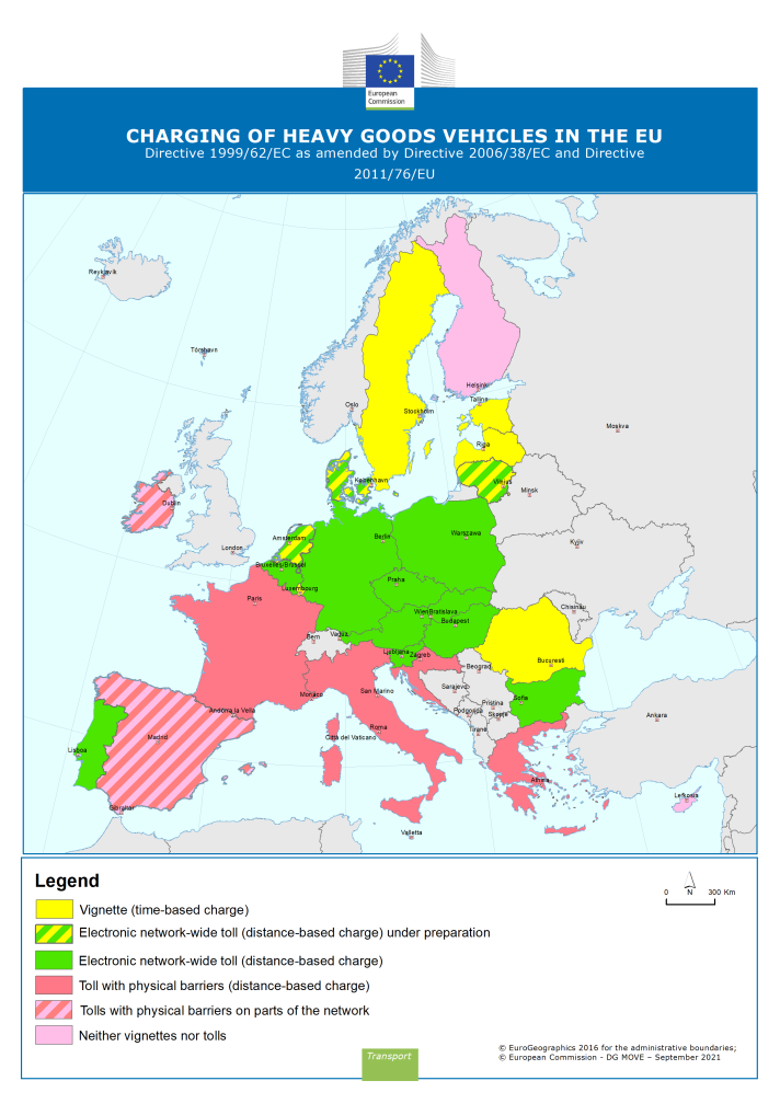 Charging of heavy goods vehicles in the EU