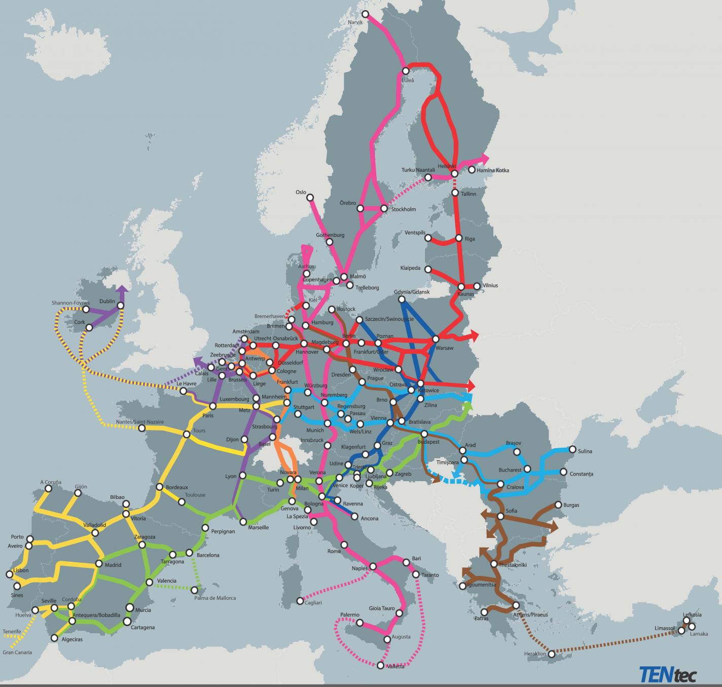 File Trans European Transport Network Jpg Wikipedia   Updated Map 